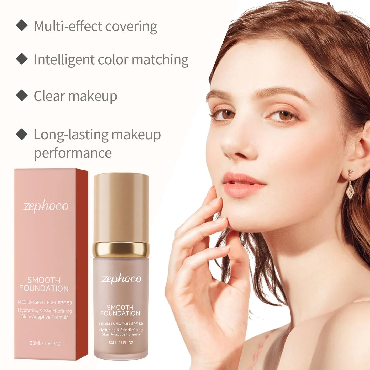 Zephoco Color Changing Foundation SPF50 – Full Coverage 30ml