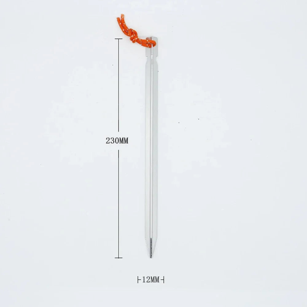 6Pcs 23cm Aluminum Alloy Tent Pegs Tent Nail Yard Canopy Garden Stakes Ground Camping Hiking Tent Accessories for Canopy Fixing Peaceful Pleasures Health and Wellness WHITE