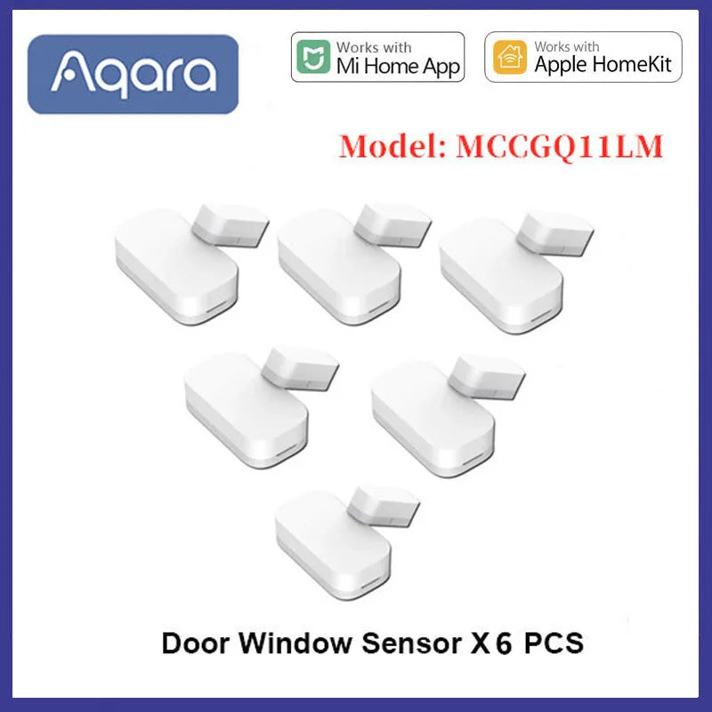 Aqara Smart Door Window Sensor Zigbee Mini Door Sensor Wireless Connection Alarm Smart Home HomeKit for Xiaomi Mijia Mi Home Peaceful Pleasures Health and Wellness 6pcs China Mainland