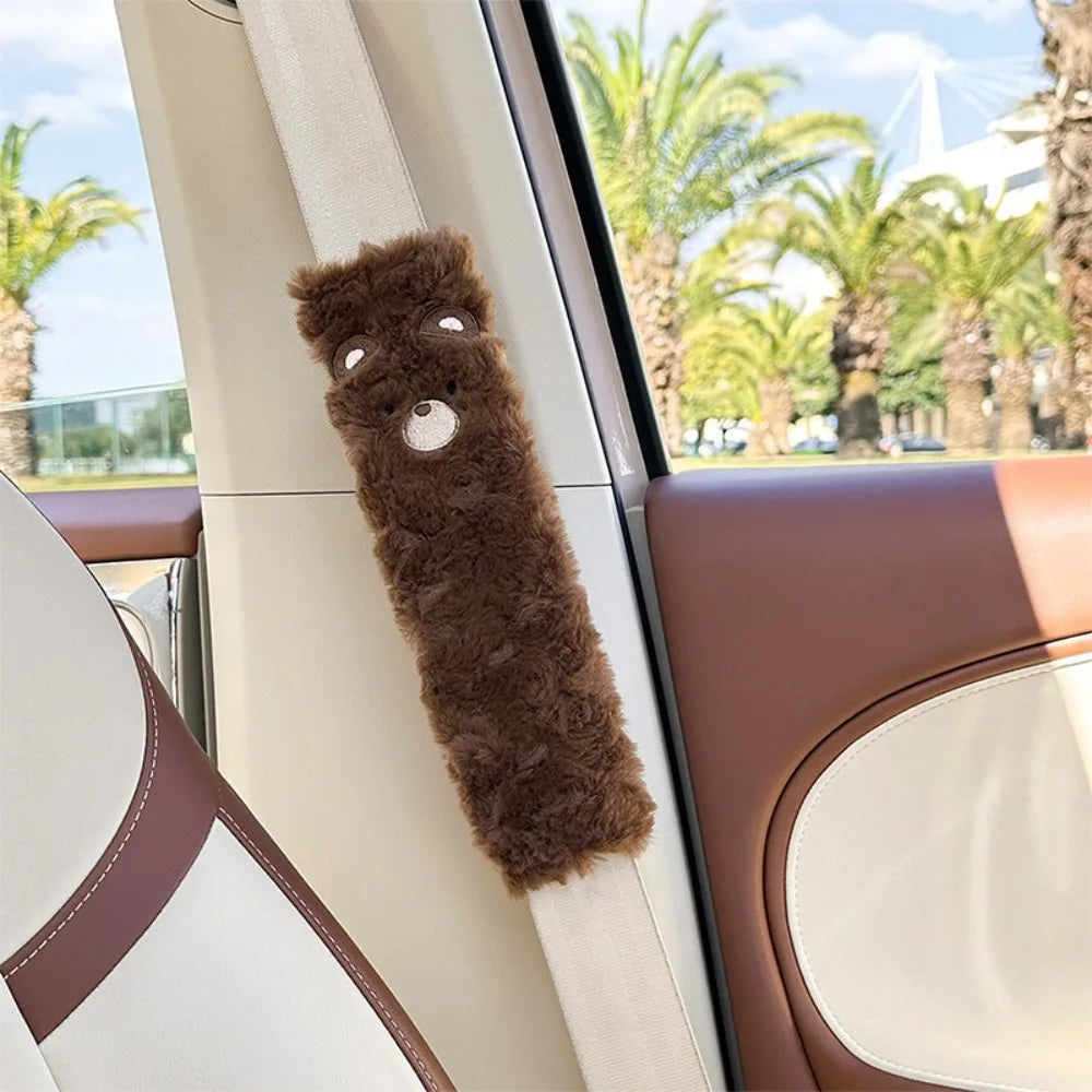 Cartoon Bear Plush Seat Belt Cover Cushion Pad for Kids