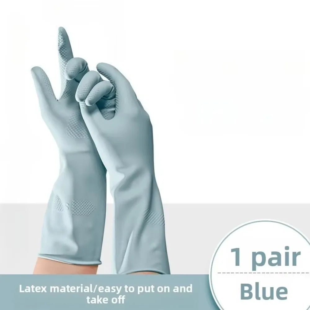 Reusable Latex Dishwashing Gloves – Non-Slip Waterproof Rubber