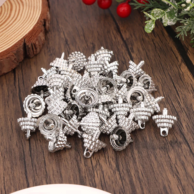 Christmas Ball Cap Pendant Holders 50/100pcs – Silver & Gold