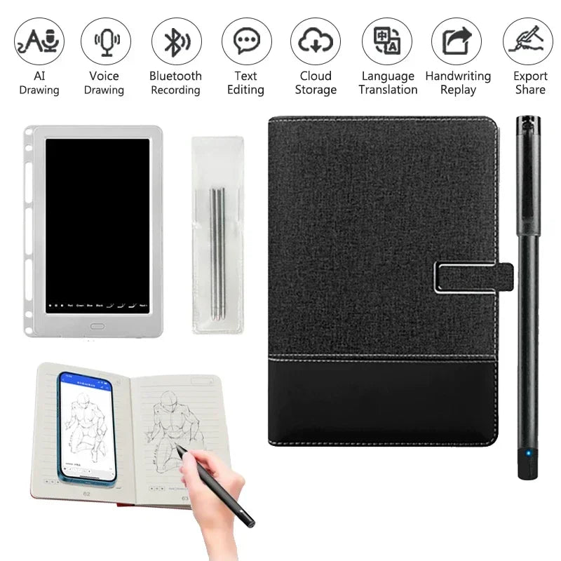 Notebook Digital Pen Smart Writing Includes Smartpen A5 PU Leather