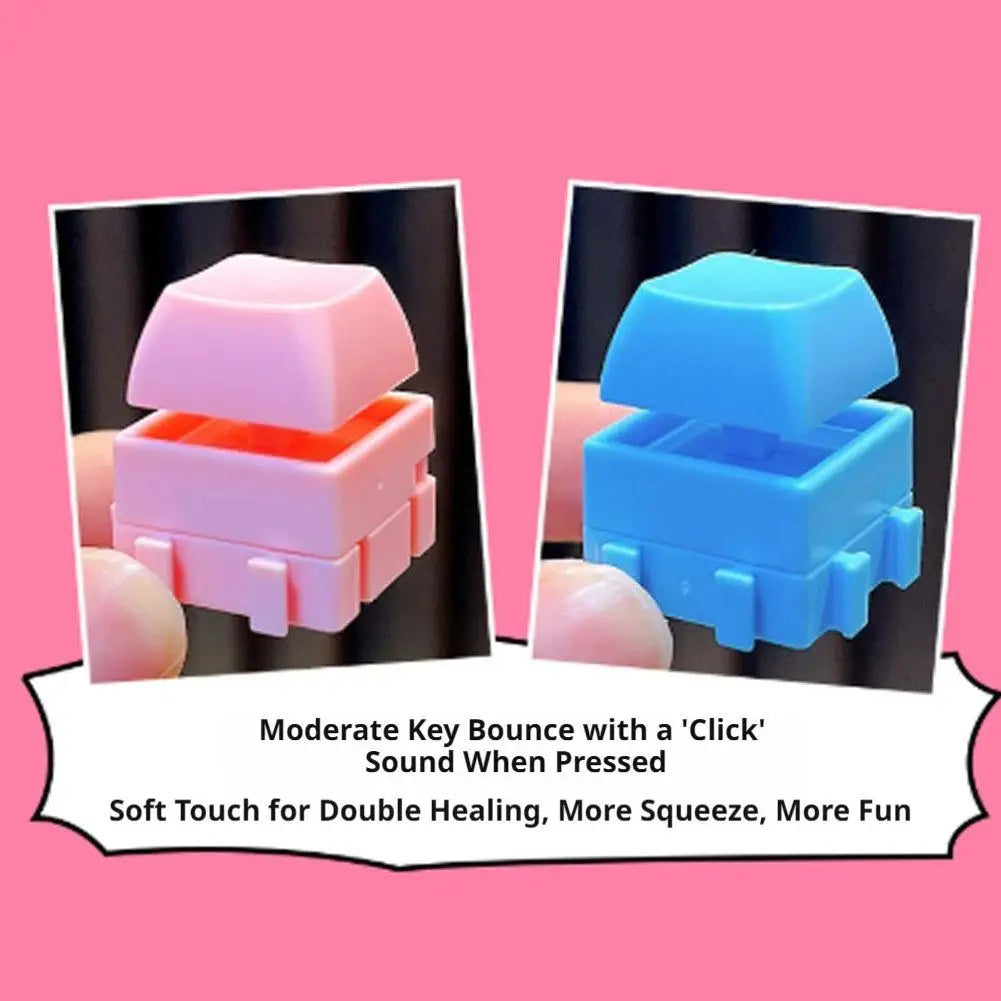 5pcs Detachable Colorful Keychain Decompression Toy Protable Soft Finger Press Random Color Stress Relief Keyboard Accessories Peaceful Pleasures Health and Wellness