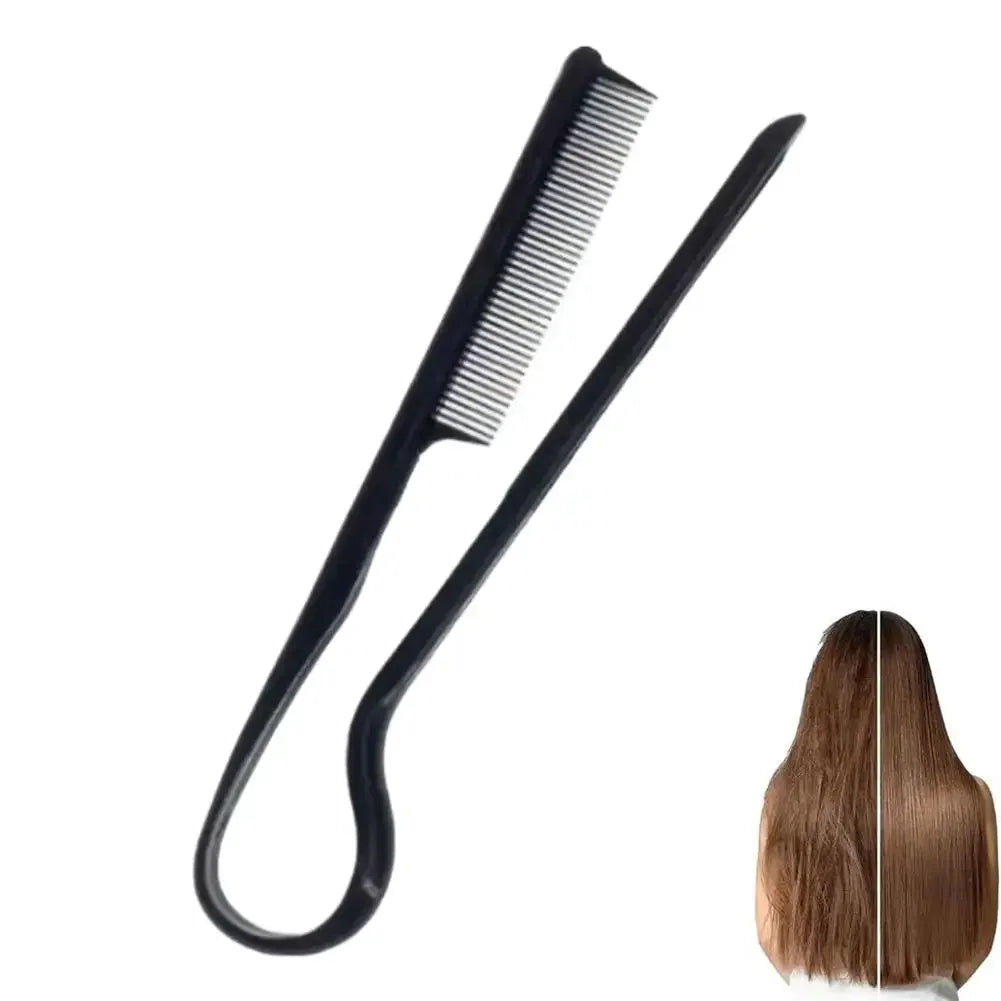 Portable V-Shaped Hair Straightener Comb,Hair Styling Comb Messy Hair Finishing Comb Straightening Splint Comb Hair Hairdressing Peaceful Pleasures Health and Wellness Black