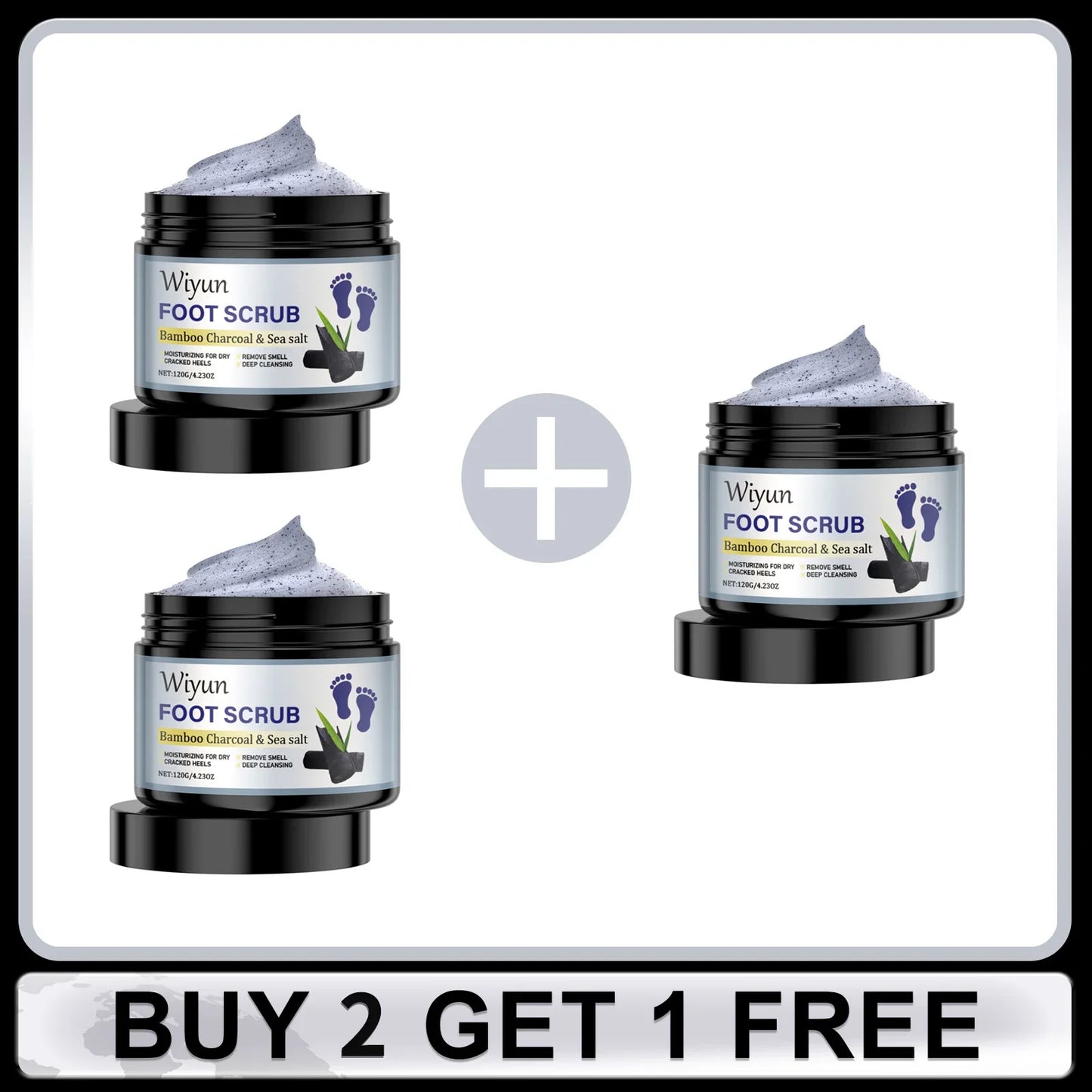 Bamboo Charcoal Foot Scrub Cream – Exfoliate & Soften Feet
