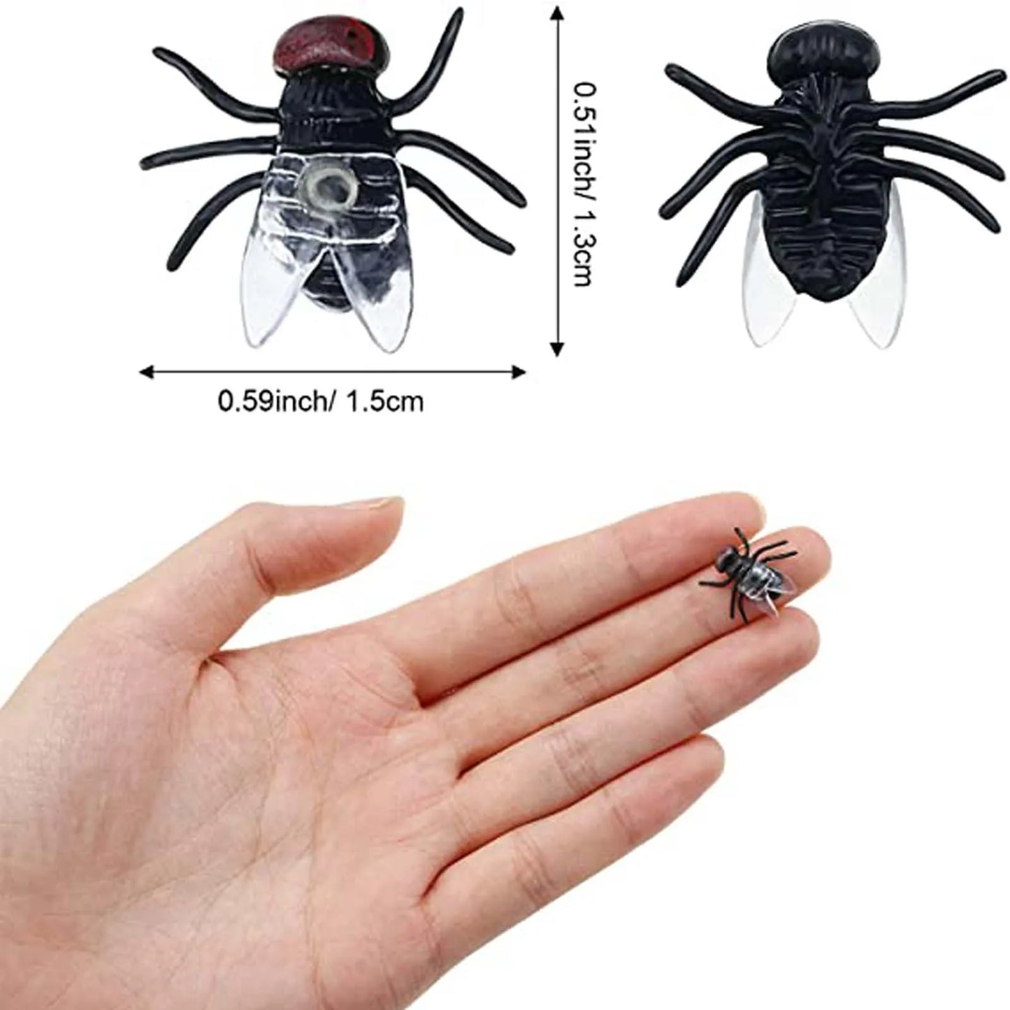 10-Pack Fake Fly Prank Toys – Realistic Plastic Joke Props