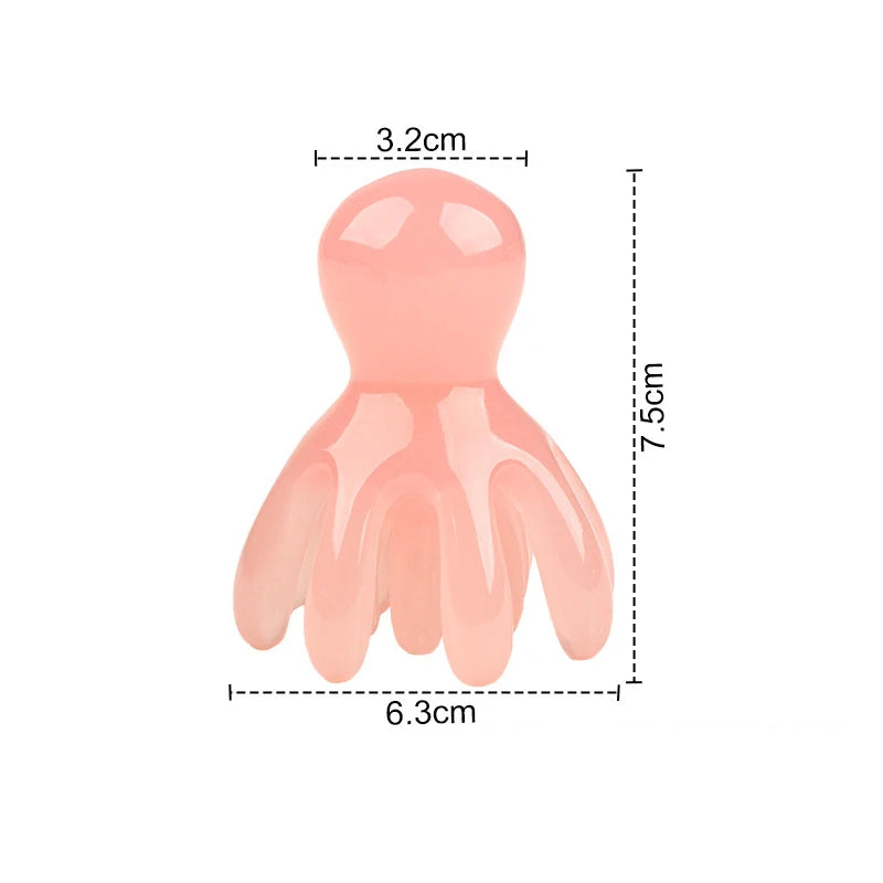 Resin Double Row Octopus Comb, Cute Head Massager, Hair Care, Meridian Scraping, Scalp Massage, Acupuncture, SPA, Gua Sha Massag Peaceful Pleasures Health and Wellness Pink