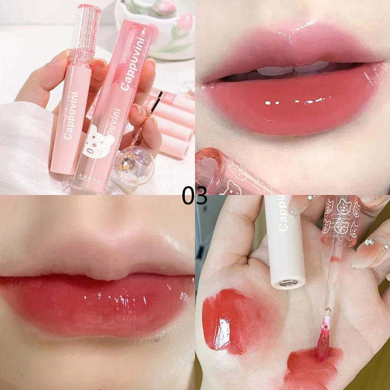 Mirror Water Lip Gloss – Cherry Pink Glass Lips Oil Tint