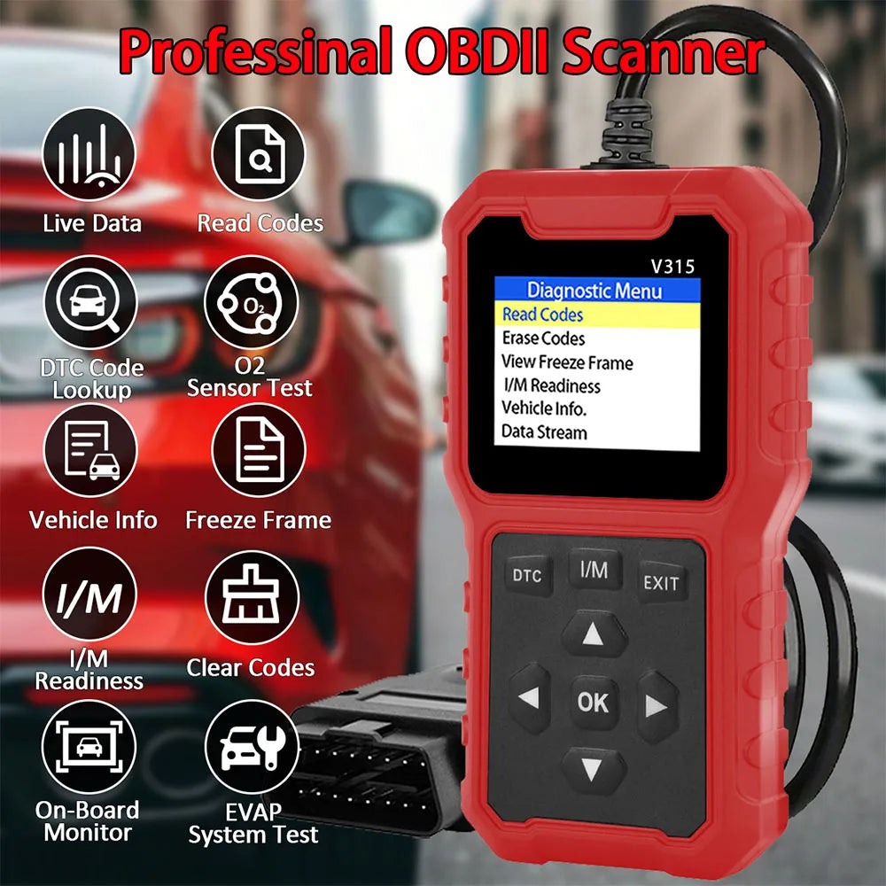 V315 Obd2 Scanner Diagnostic Tool, 10S Fast Code Reader & Eraser, Check Engine Light Analyzer, Full Obdii Functions, Compatible