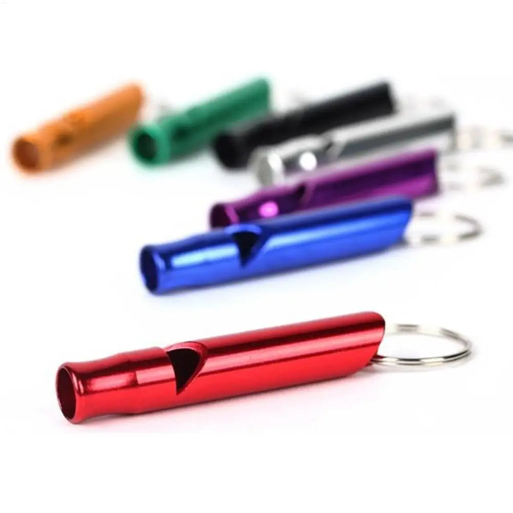 Outdoor Aluminum Alloy Small Whistle Portable Keychain Referee Whistle High Decibel Emergency Fire Training Survival Whistle Peaceful Pleasures Health and Wellness