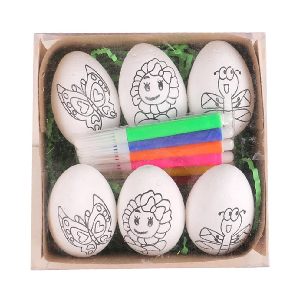 DIY Painting Easter Eggs with Paint Pen DIY Doodle Kit Easter Egg Coloring Craft Kit for Kids Party Favors Peaceful Pleasures Health and Wellness White Butterfly
