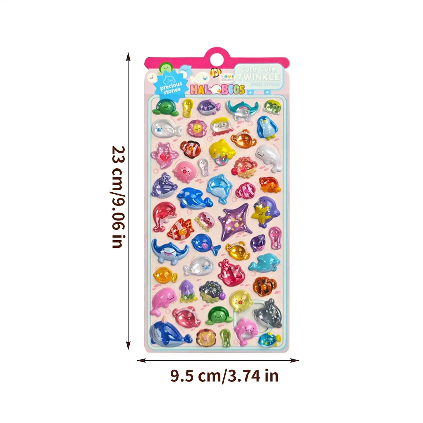 Cartoon Stickers Cute Mini Raised 3D Relief Decal Tiny 3D Animal Stickers for Scrapbooking for Water Cups Laptops Wall Guitars Peaceful Pleasures Health and Wellness