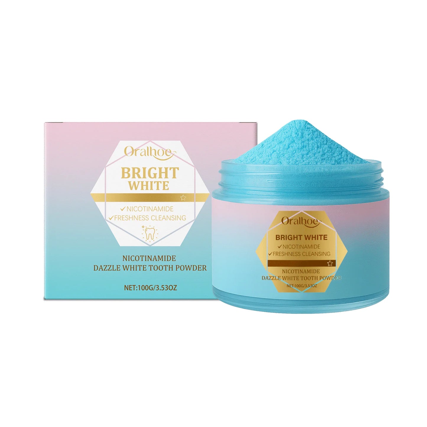 Niacinamide Bleaching Toothpaste Reduce Plaque Stains Improve Bad Breath Remove Yellow Stains Dental Cleansing Oral Hygiene Care Peaceful Pleasures Health and Wellness 100g boxed 1