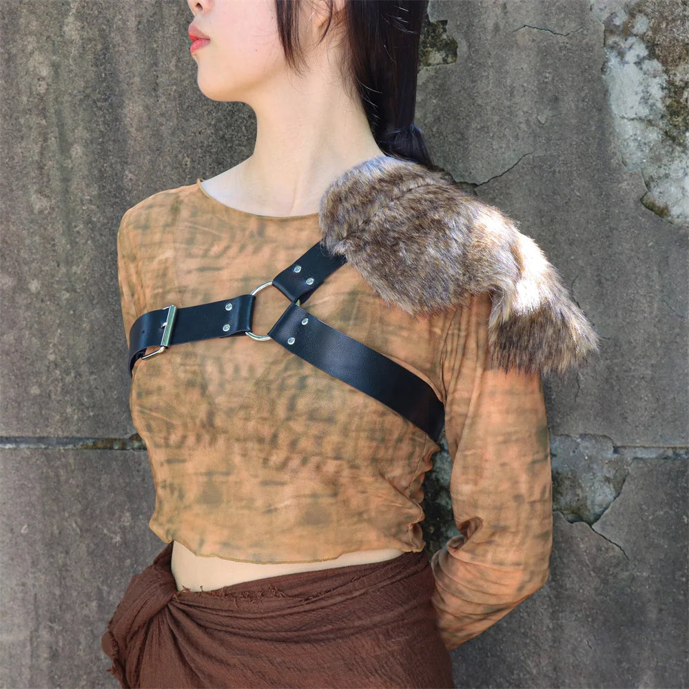 Medieval Renaiss Gladiator Leather Shoulder Armor Greek Barbarian