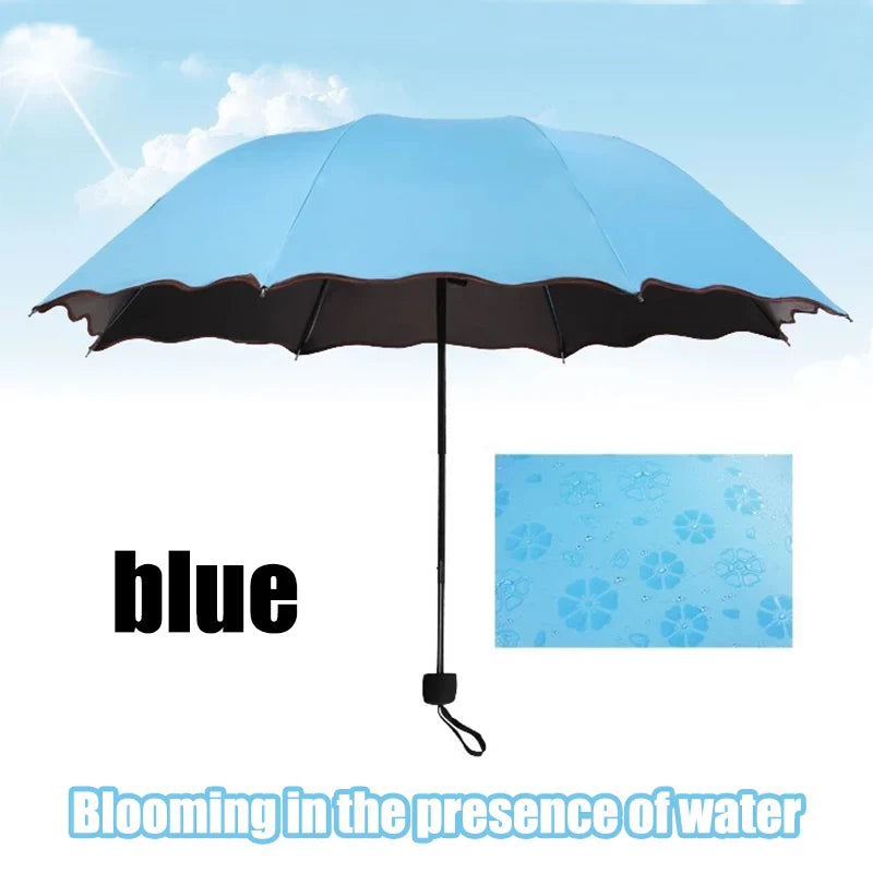 Folding Windproof UV Protection Umbrella – Rainwater Pattern