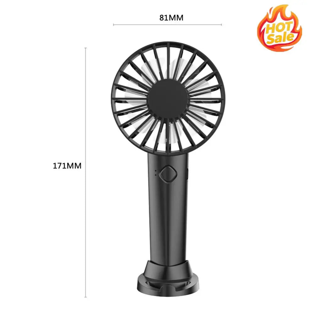 3-Speed Mini Portable Handheld Fan with Phone Stand