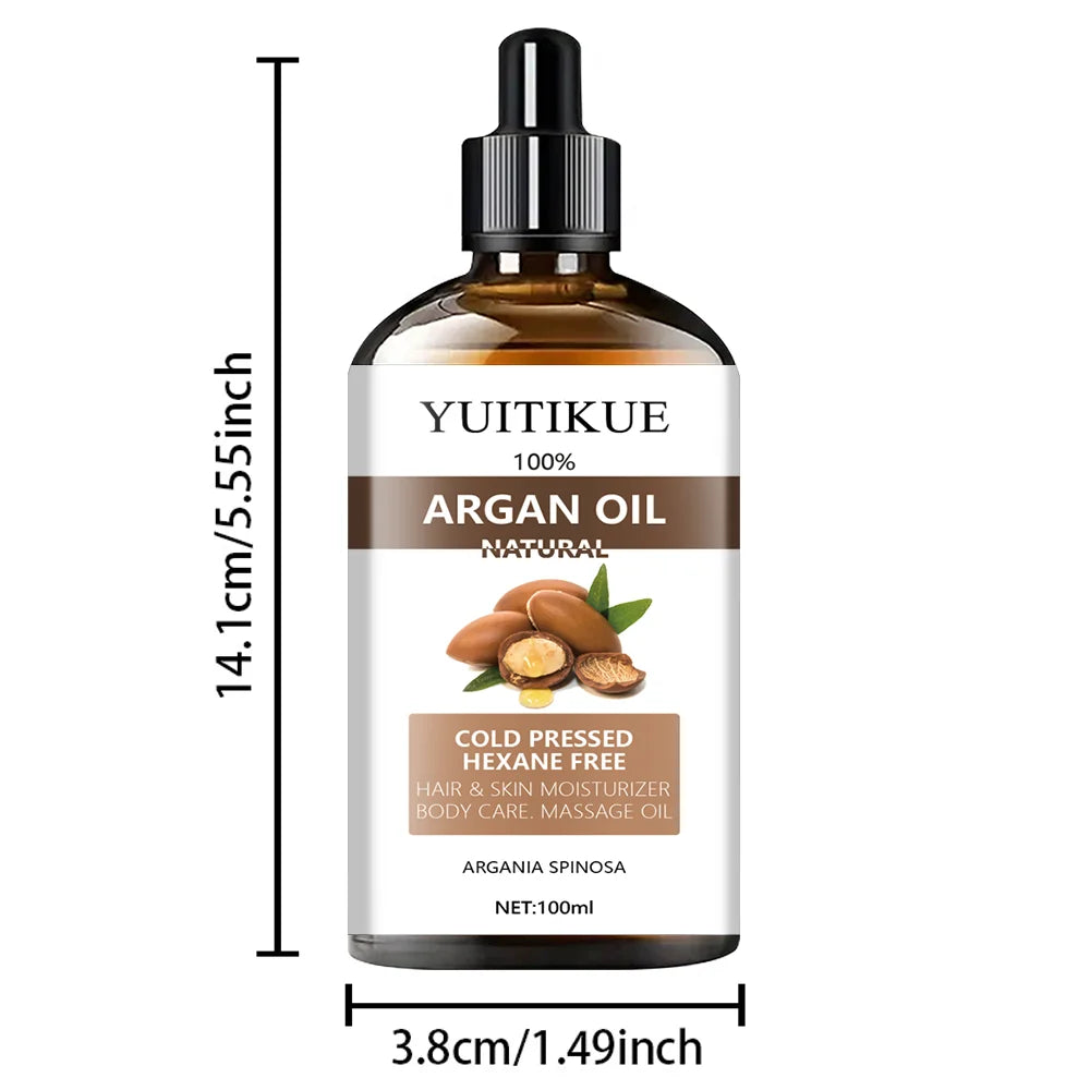 100% Moroccan Argan Oil Serum - Suitable for Hair, Skin, and Body, Enhances Shine and Softness, Multipurpose Moisturizer Peaceful Pleasures Health and Wellness