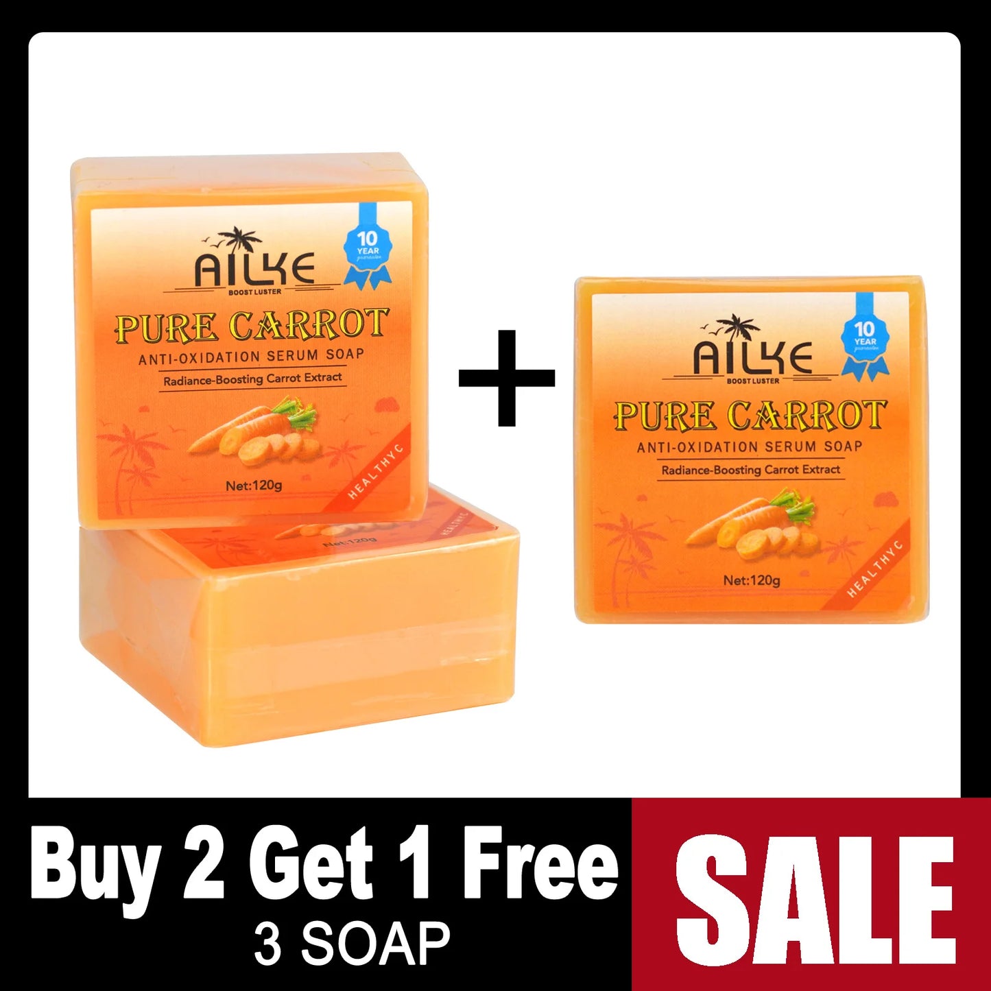 AILKE Carrot Vitamin C Brightening Soap Bar – Face & Body