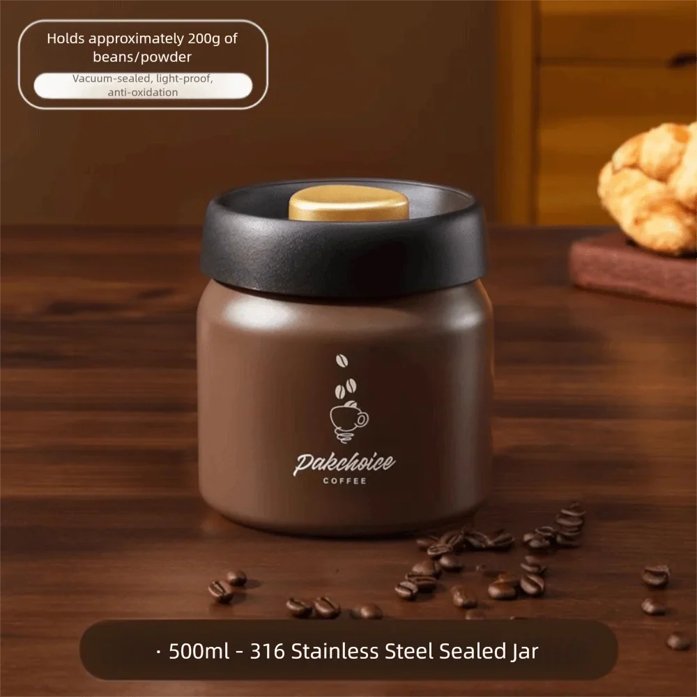 316 Stainless Steel Airtight Vacuum Coffee Storage Jar