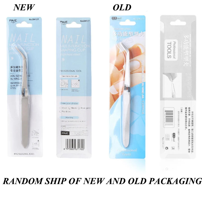 Stainless Steel Nail Art Tweezers | Manicure C-Curve Clip Tool