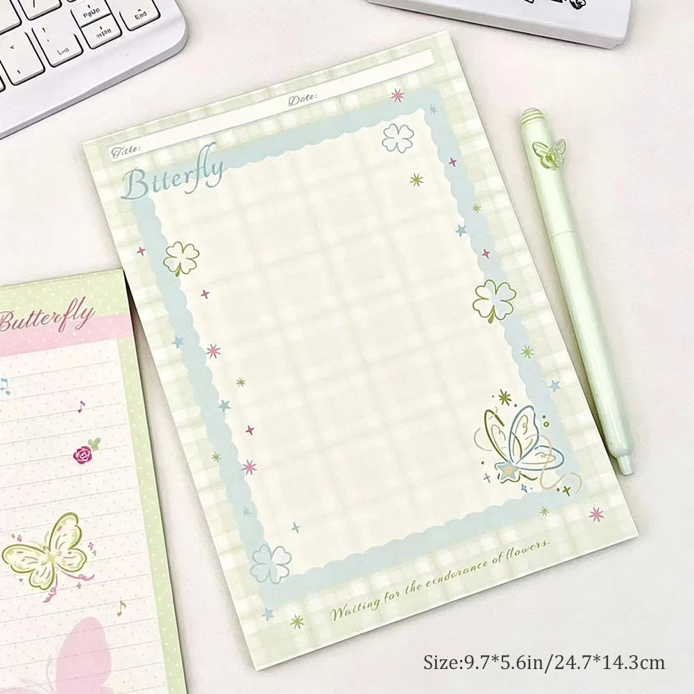Colorful Butterfly Ins A5 Notebook Pink Green Gradient Rose Fragrant
