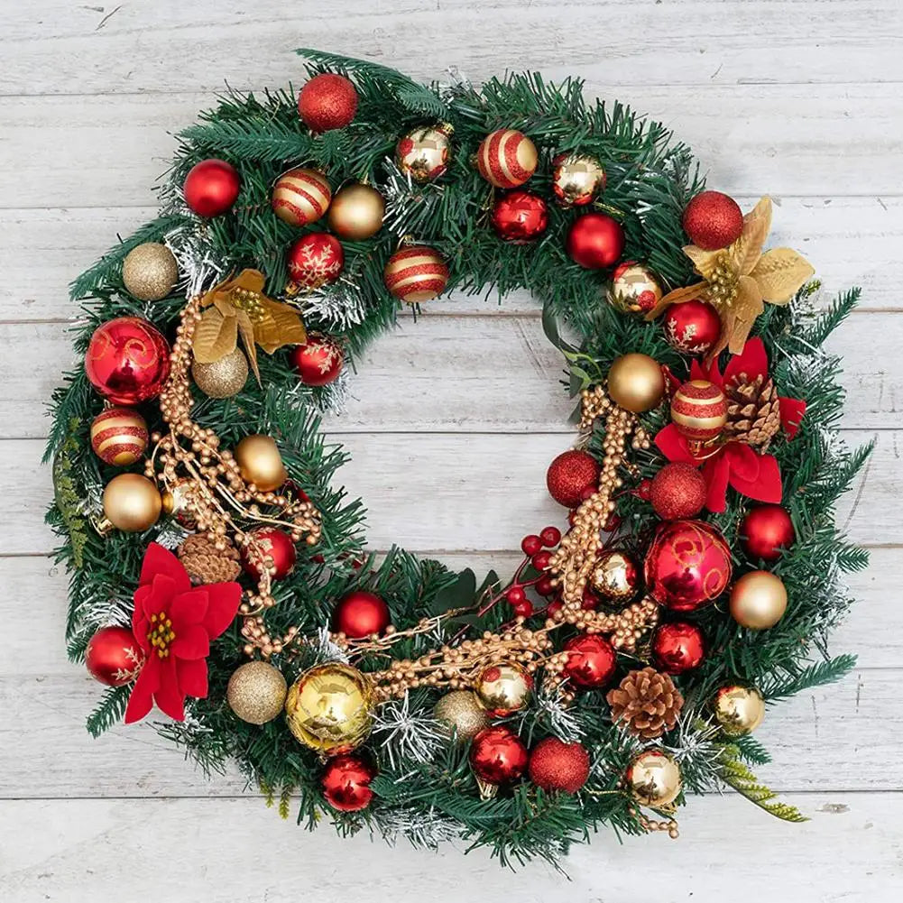 50Pcs Christmas Tree Ball Ornaments Red Gold Baubles Set