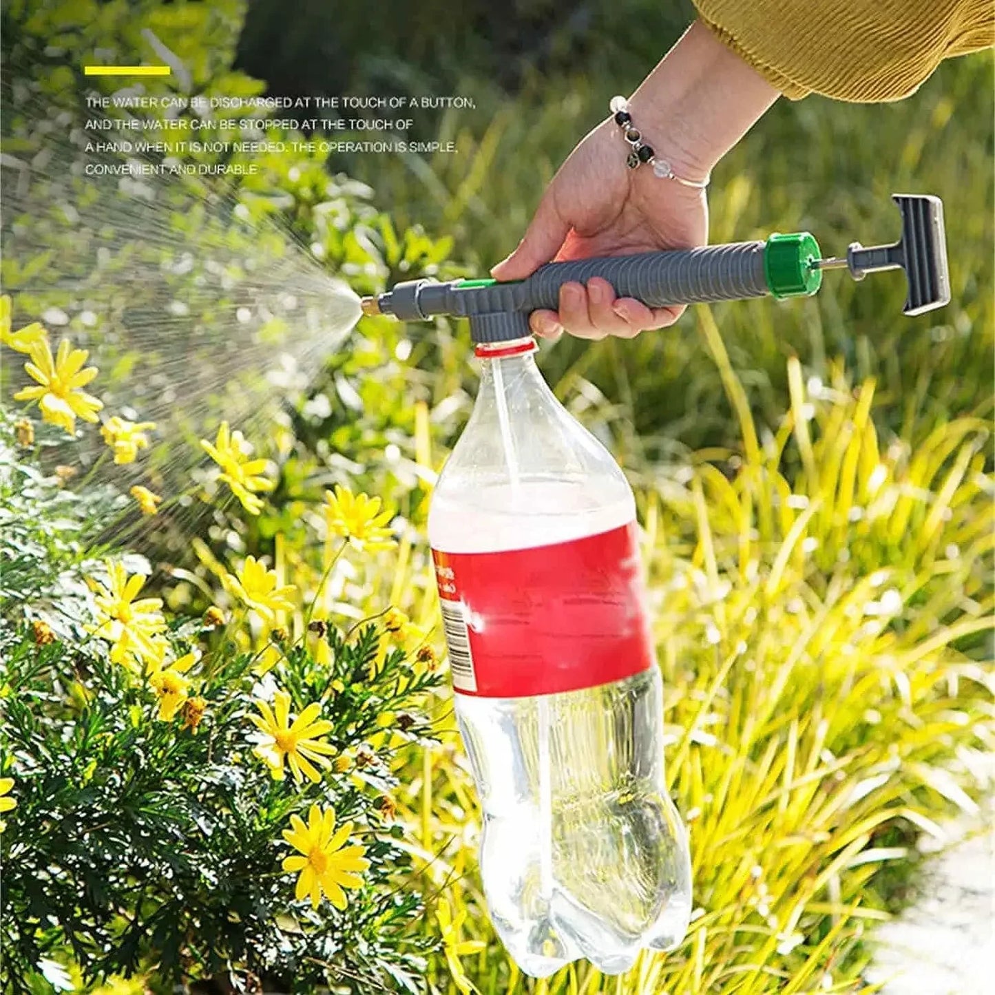 1 Watering Flower Sprinkler Sprinkler Pressure Atomizer Nozzle Gardening Tools, 1 Set-Adjustable Beverage Bottle Sprayer Peaceful Pleasures Health and Wellness