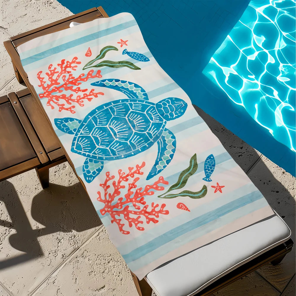 Cute Cartoon Seafood Beach Towel – Quick Dry Soft Pool Towel Quick Dry Beach Towel Peaceful Pleasures Health and Wellness z4 STJ90x180CM