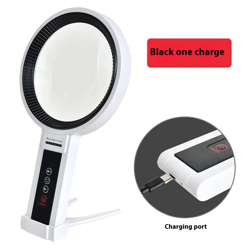 Handheld Charging 34 Led Heating and Cooling Lights with Adjustable Brightness 135Mm Desktop Magnifying Glass for Reading Peaceful Pleasures Health and Wellness 2