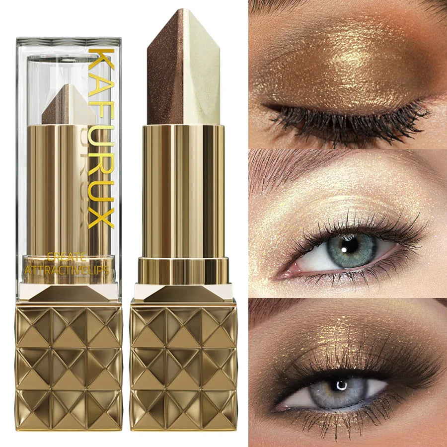 KAFURUX Waterproof Dual-Tone Eyeshadow Stick – Shimmer Brown