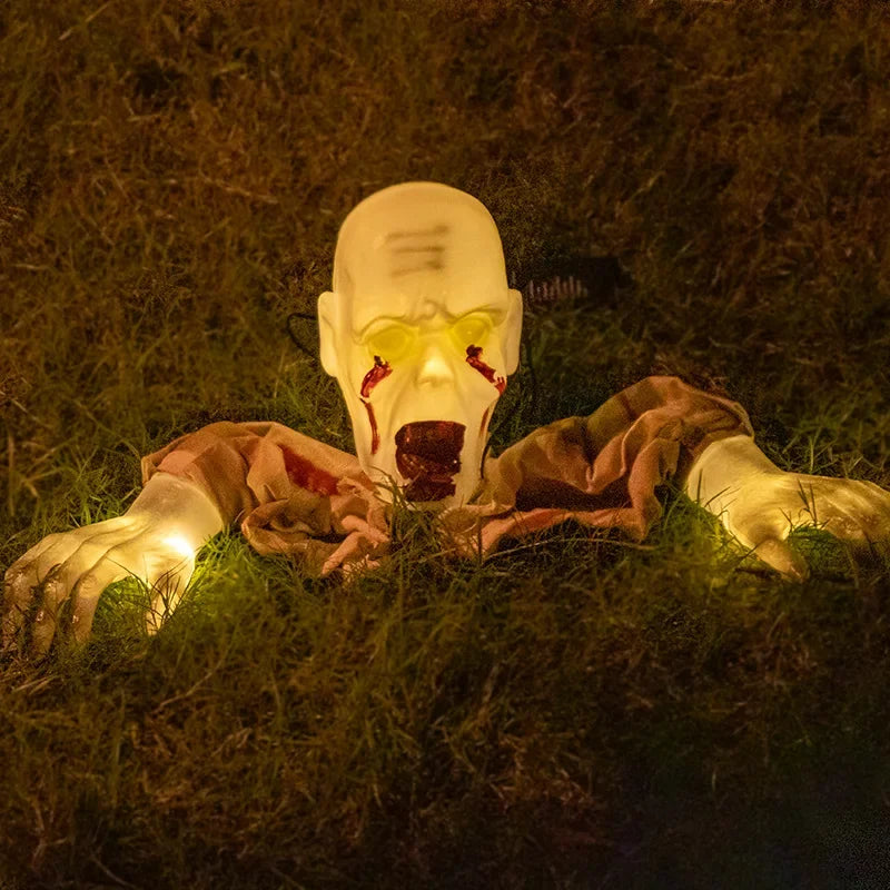 Halloween Glowing Skeleton Ground Plug Decoration | Warm Light