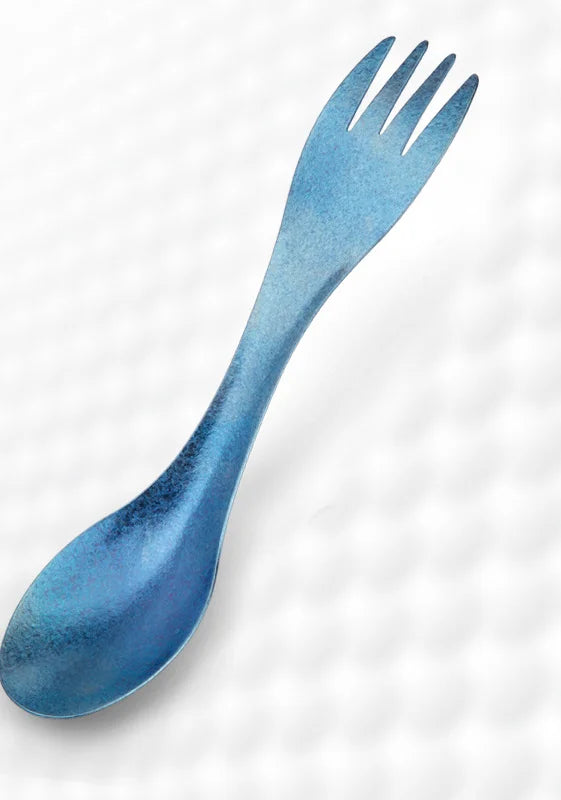 Pure Titanium Spork – Ultralight Camping Fork & Spoon Utensil Camping Spork Utensil Peaceful Pleasures Health and Wellness blue