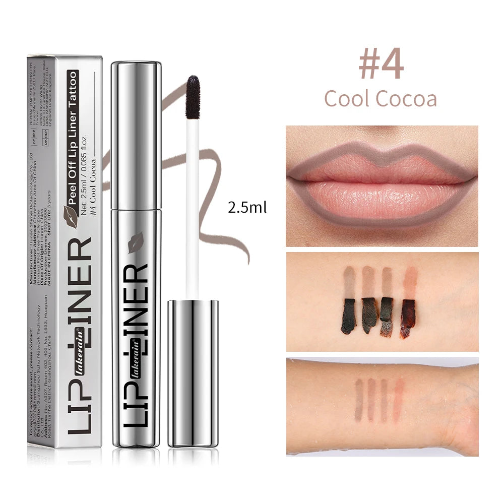 Lipliner Peel Off Lip Liner Stain Peel Off Lip Liner Tattoo Waterproof Matte Long-Lasting Brown Nude Lip Color Cosmetics Makeup Peaceful Pleasures Health and Wellness 4