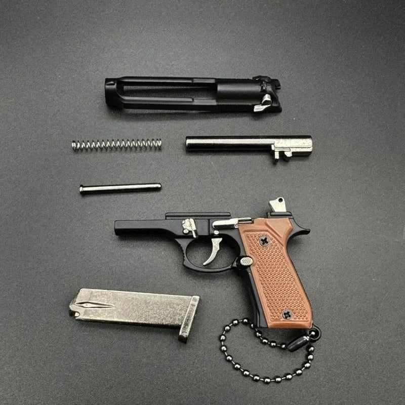 1:3 Scale Alloy Pistol Mini Toy Gun Model Metal Keychain For Adults Kids Christmas Gift Peaceful Pleasures Health and Wellness