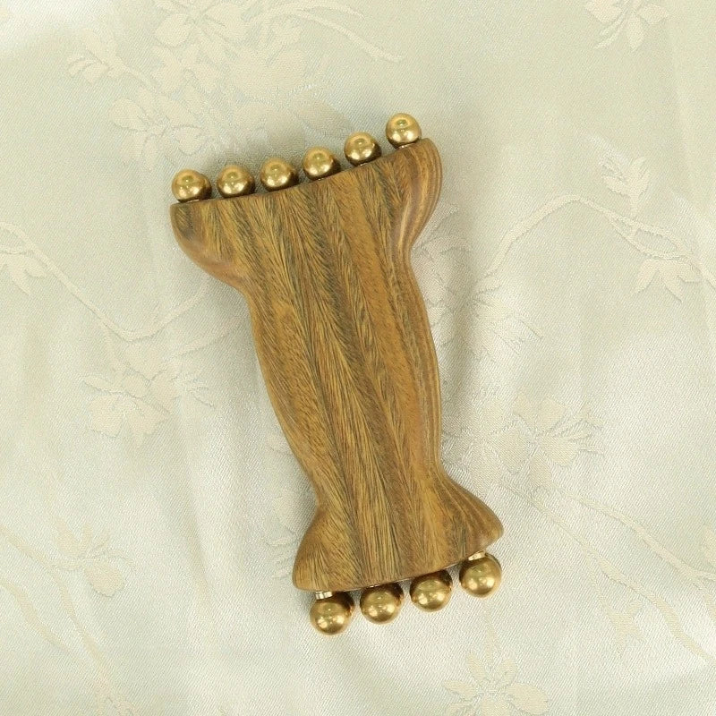 Sandalwood Goat Horn Facial Massager | 14 Bead Fascia Lift Tool Facial Massager Tool Peaceful Pleasures Health and Wellness YELLOW