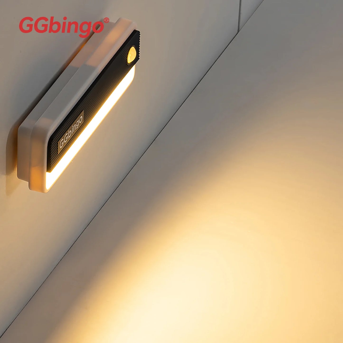 GGbingo Body Induction Night Light Multi-light Type-C Charging Footlights Wall Lamp 2700K Cabinet Light Wardrobe light Peaceful Pleasures Health and Wellness Warm Light USB Plug