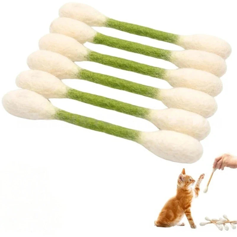 Cotton Swab Catnip Toy 6-Pack | Kitten Biting & Teeth Cleaning