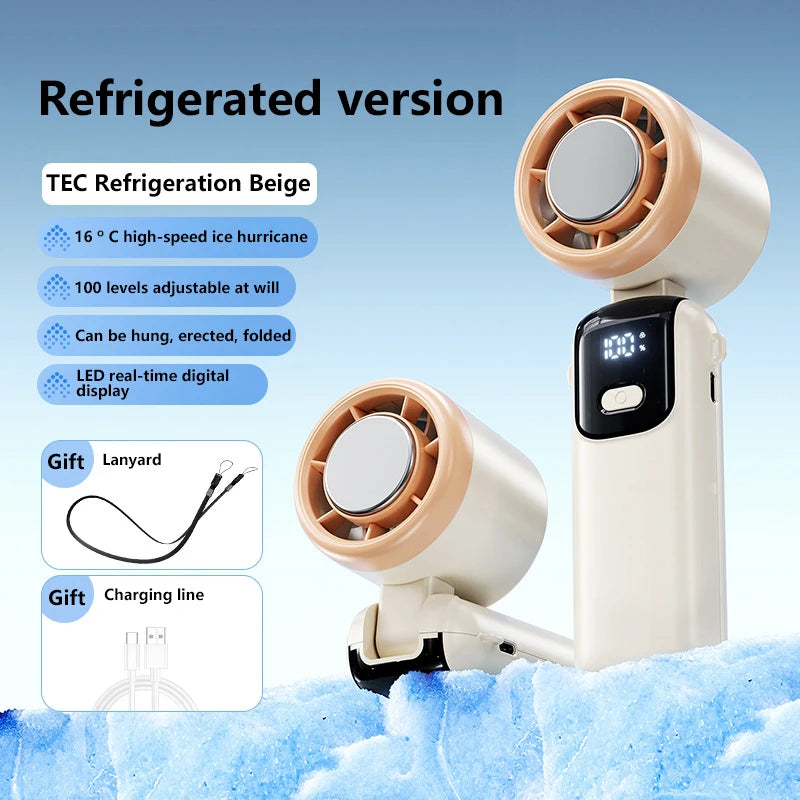 Portable Neck Fan 100-Speed Handheld Quiet Cooling Fan