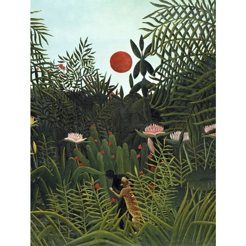 Henri Rousseau Merry Jesters Tropical Jungle Canvas Wall Art Canvas Wall Art Peaceful Pleasures Health and Wellness