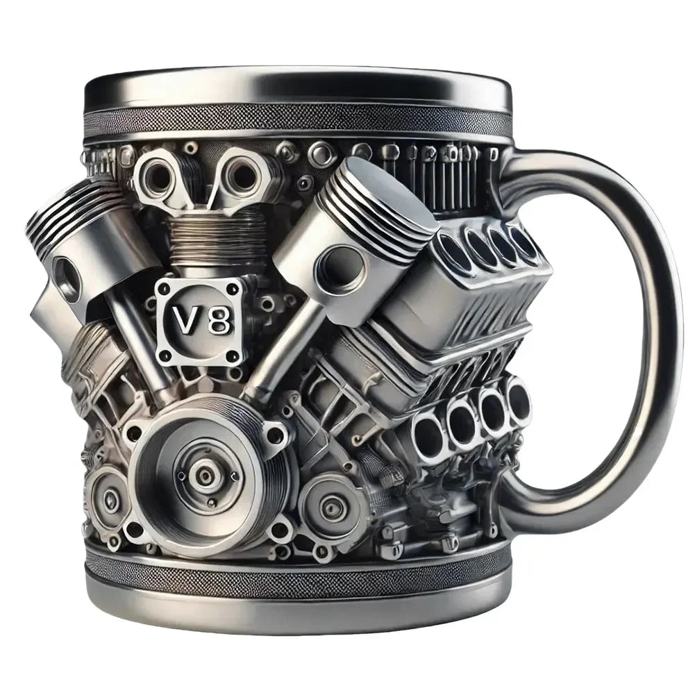 Interesting creative 450ml coffee cup ornament engine cup engine mug suitable for car enthusiasts as a gift Peaceful Pleasures Health and Wellness V8 450ml