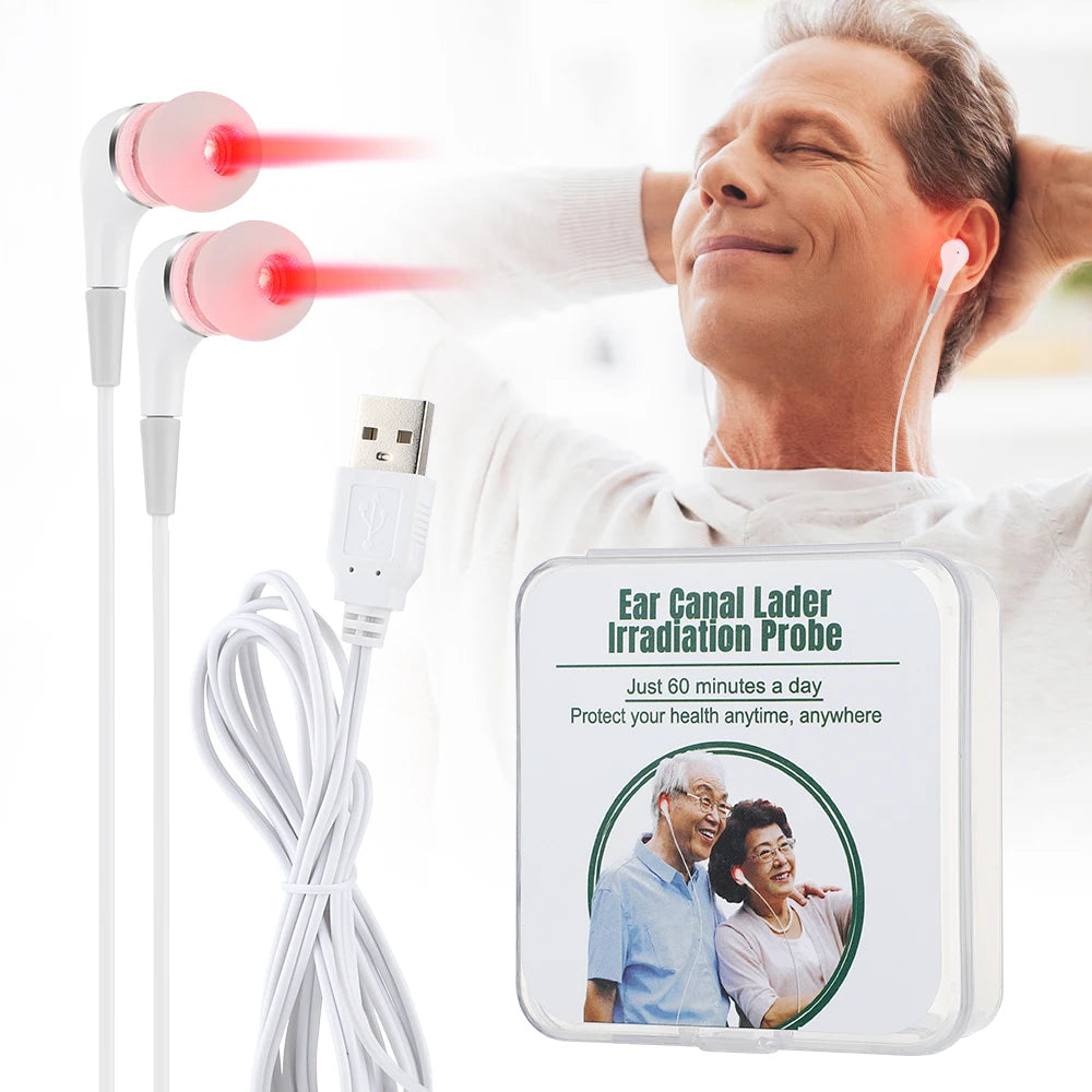 Ear Canal Laser Line 650nm Wavelength Physiotherapy Earplug Balance High Blood Pressure Health Care Reduce Fat Tinnitus Peaceful Pleasures Health and Wellness