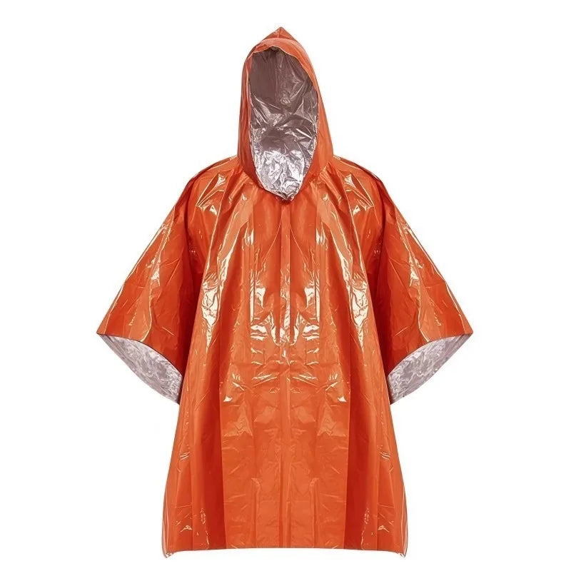 Emergency Thermal Rain Poncho | Survival Camping Raincoat