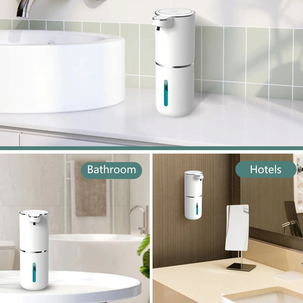 Automatic Touchless Foaming Soap Dispenser 380ml 4 Level Adjustable USB Rechargeable Electric Wall Mounted for Bathroom Kitchen Peaceful Pleasures Health and Wellness