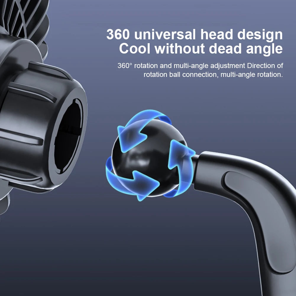 USB Car Fan 12V/24V 360° Suction Cup Mini Cooling Fan Peaceful Pleasures Health and Wellness