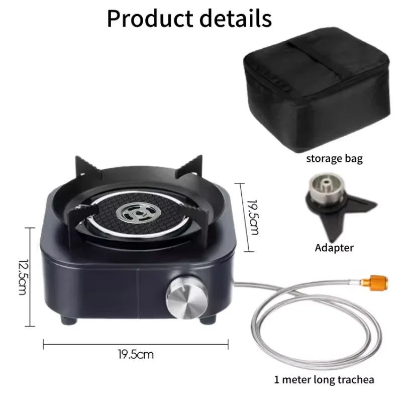 Outdoor portable gas stove, infrared energy-saving intense flame, wind-proof, detachable cartridge type stove, camping hot pot Peaceful Pleasures Health and Wellness blue upgrade