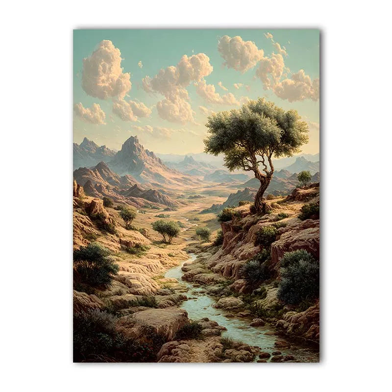 Desert Landscape Canvas Wall Art | Modern Poster Print Canvas Wall Art Peaceful Pleasures Health and Wellness 03 40x60cm No Frame China Mainland