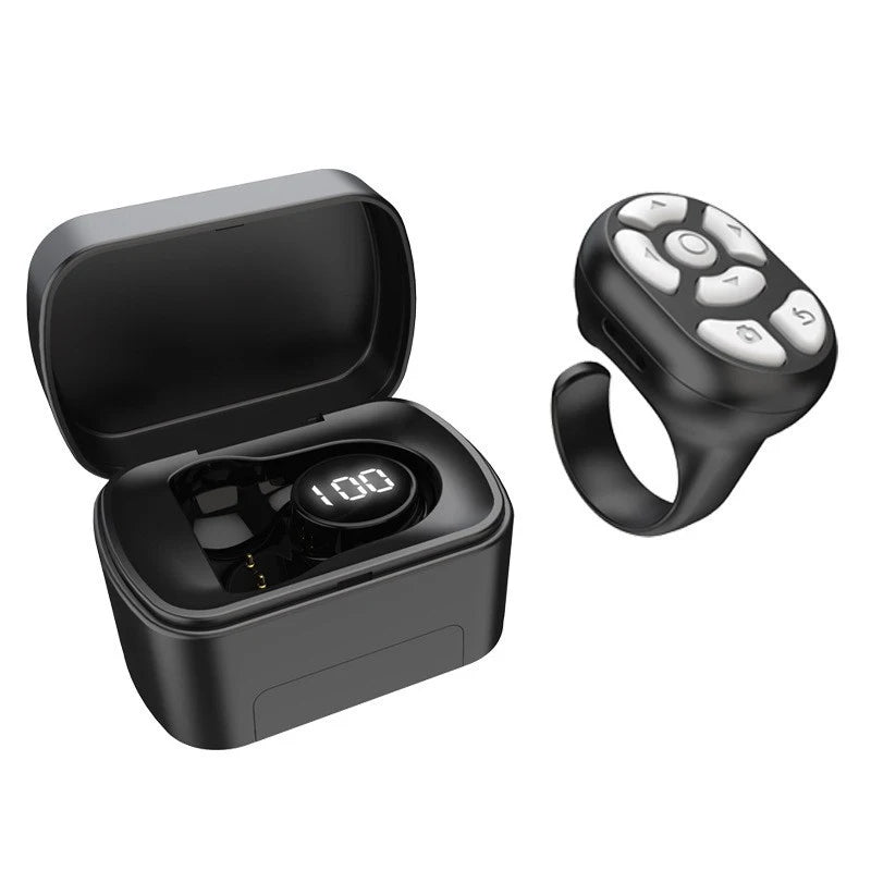 Bluetooth Ring Selfie Shutter Remote with Charging Case | iOS Android Peaceful Pleasures Health and Wellness