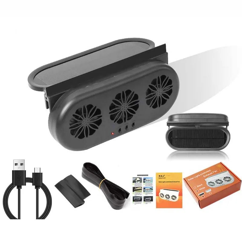 Wholesale High Quality USB Plug-In Car Window Exhaust Fan Car Air Circulation Cooling Ventilation Fan Peaceful Pleasures Health and Wellness black