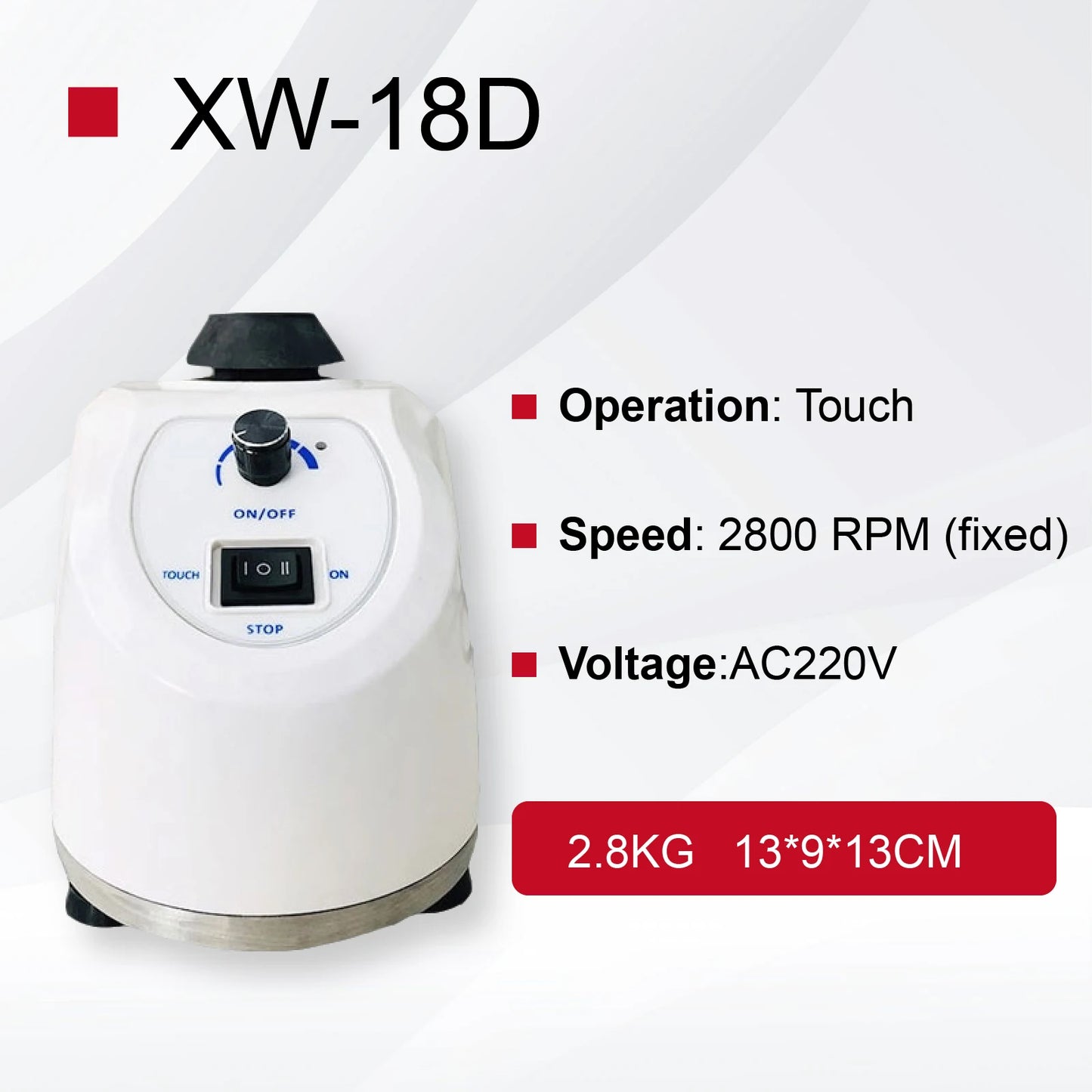 Mini Vortex Mixer XW-18D Variable Speed Vortex Oscillator for Laboratory Use for Powder Mixing and Test Tube Medicine Blending Peaceful Pleasures Health and Wellness XW-18D